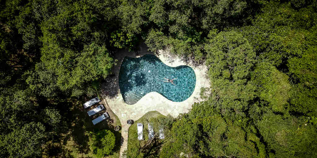 Pool aerial Sanctuary Olonana
