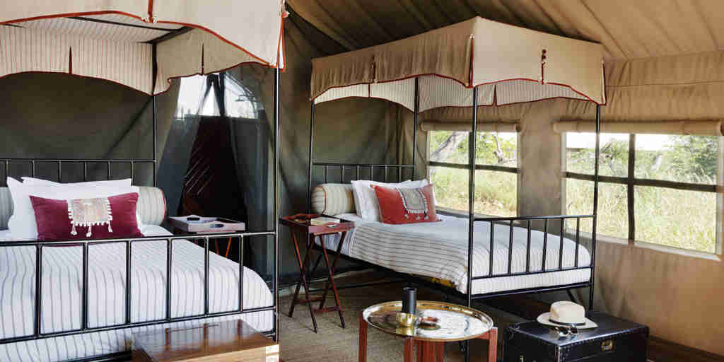 Camp Kalahari Bedroom tent twin view