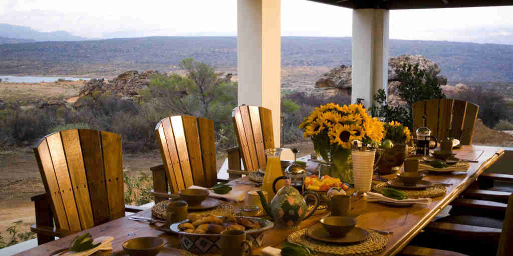 dining table view bushmans kloof south africa