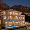 sea five boutique villa night birdseye view