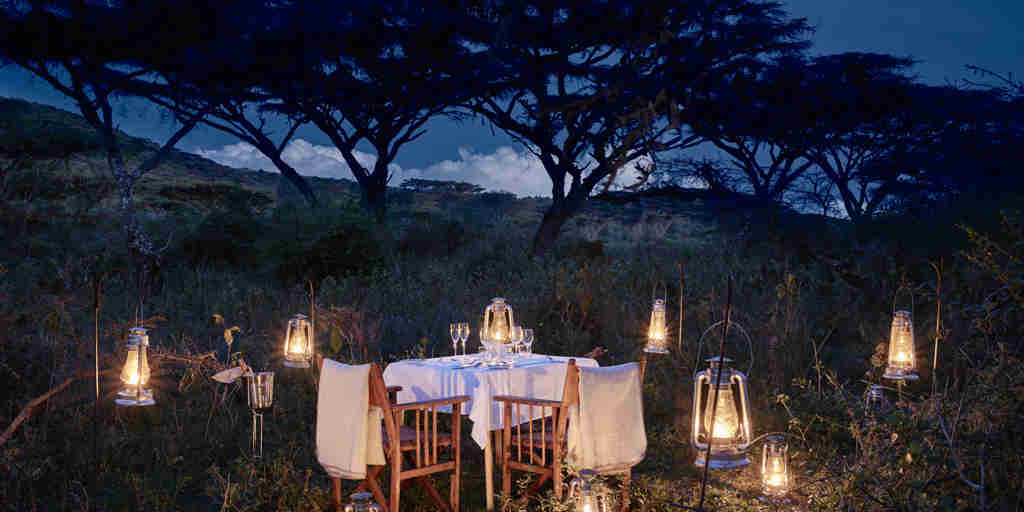 Candel lit dinner Tanzania Safari