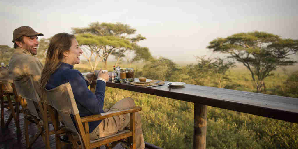 Oliver’s Camp couples breakfast deck Tanzania