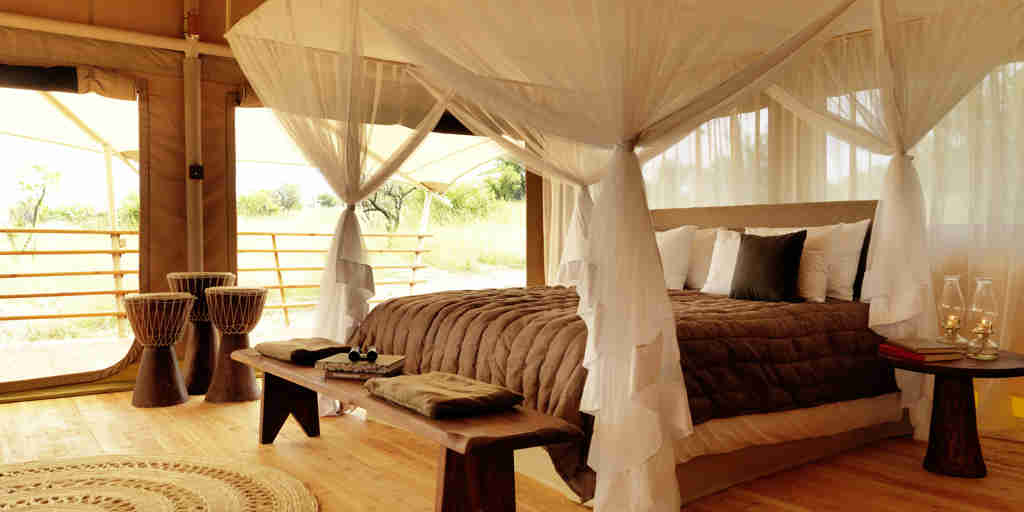 tent bedroom serengeti bushtops game drive tanzania yellow zebra safaris