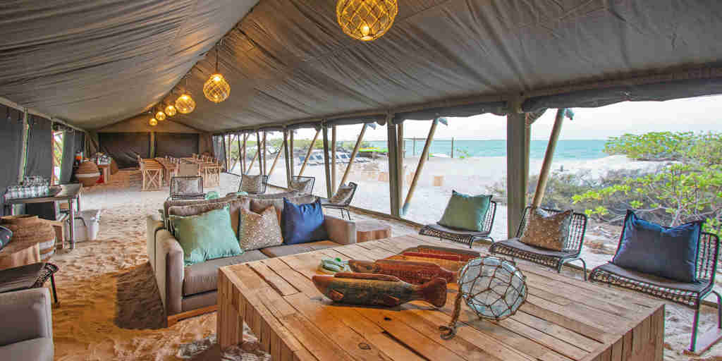 BlueSafari cosmo eco camp living room seychelles