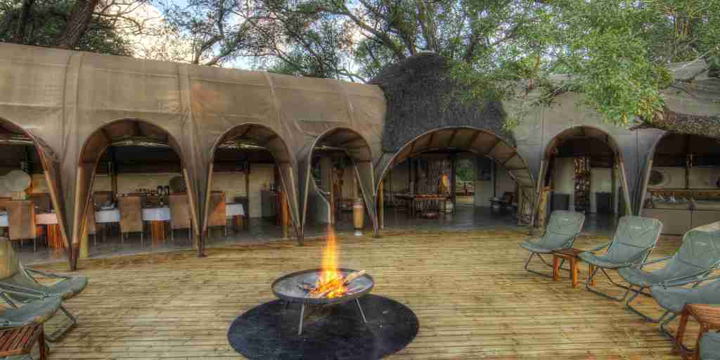 Okuti Botswana fire deck dining