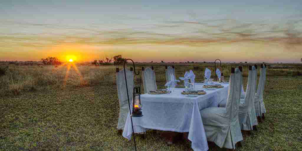 Chobe Savanna Lodge sunset dinner