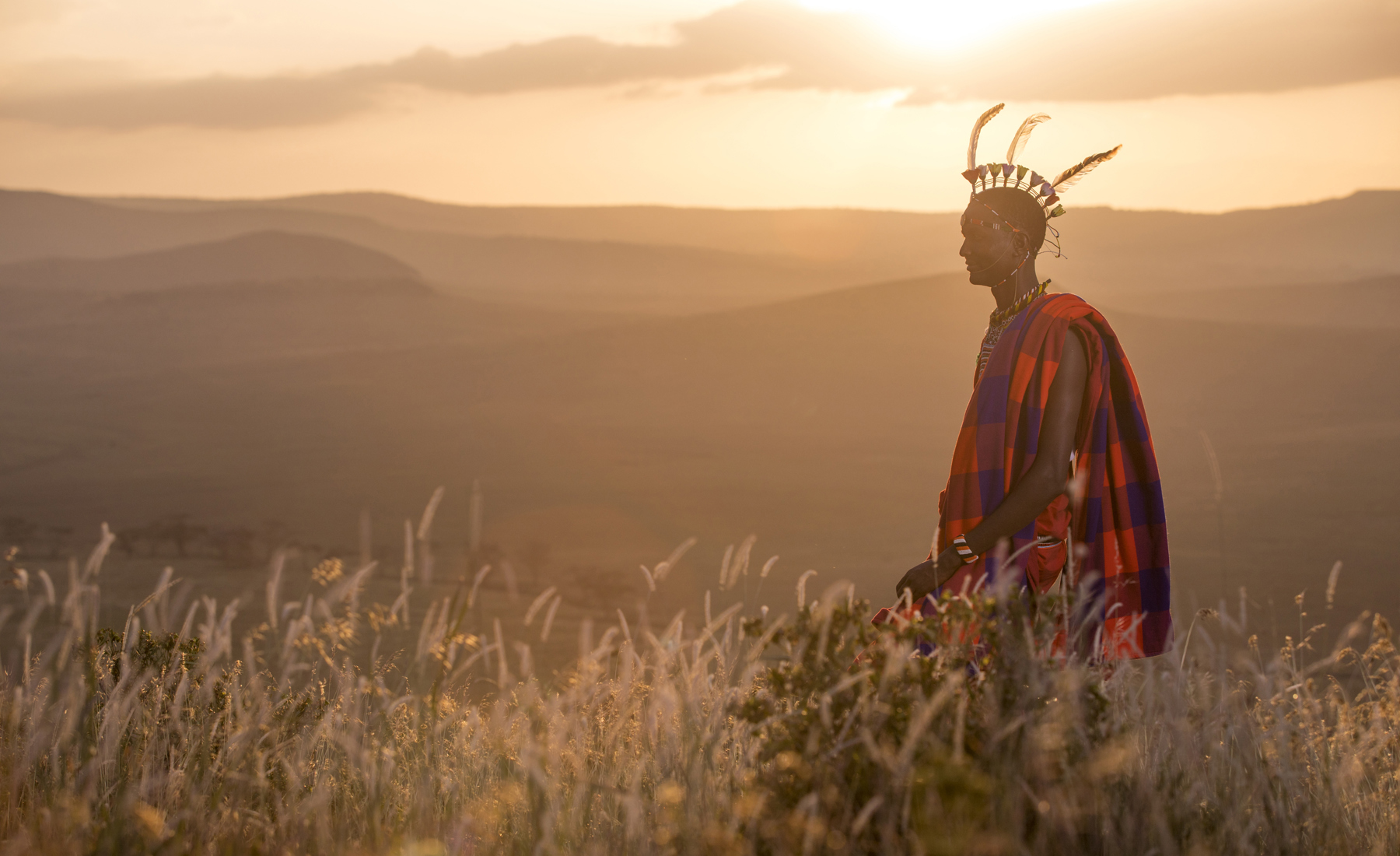 Maasai at sundowner Sirikoi Kenya