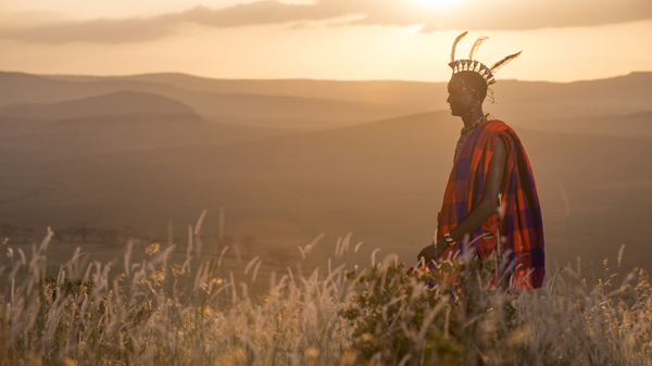 Maasai at sundowner Sirikoi Kenya