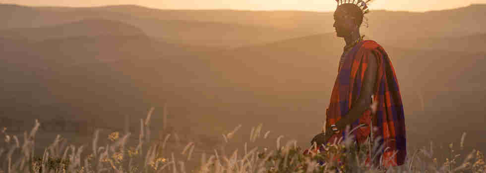 Maasai at sundowner Sirikoi Kenya