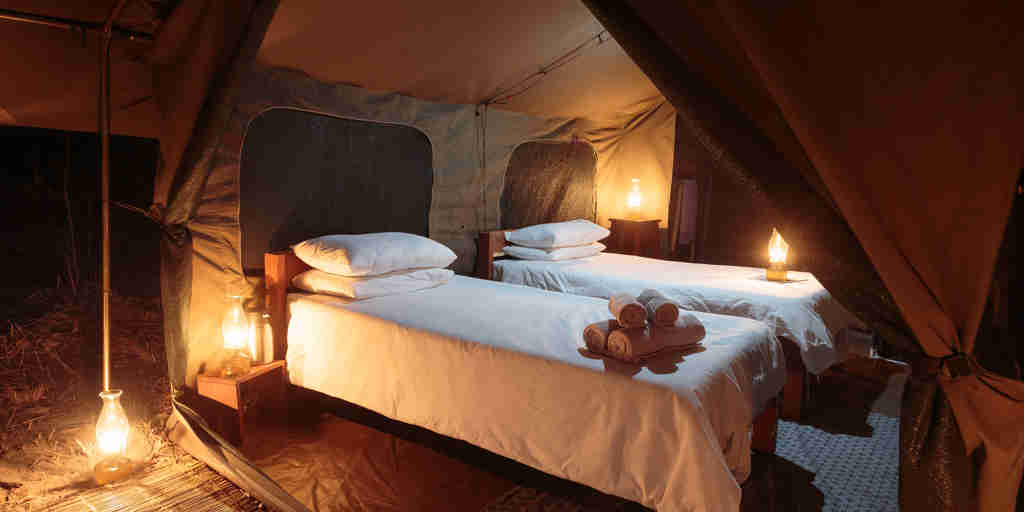 Nkonzi Camp Safari Twin Tent Interior