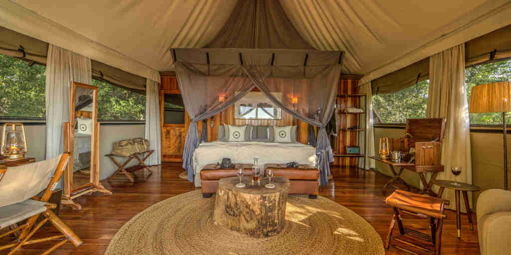 kanana bedroom tent botswana yellow zebra safaris