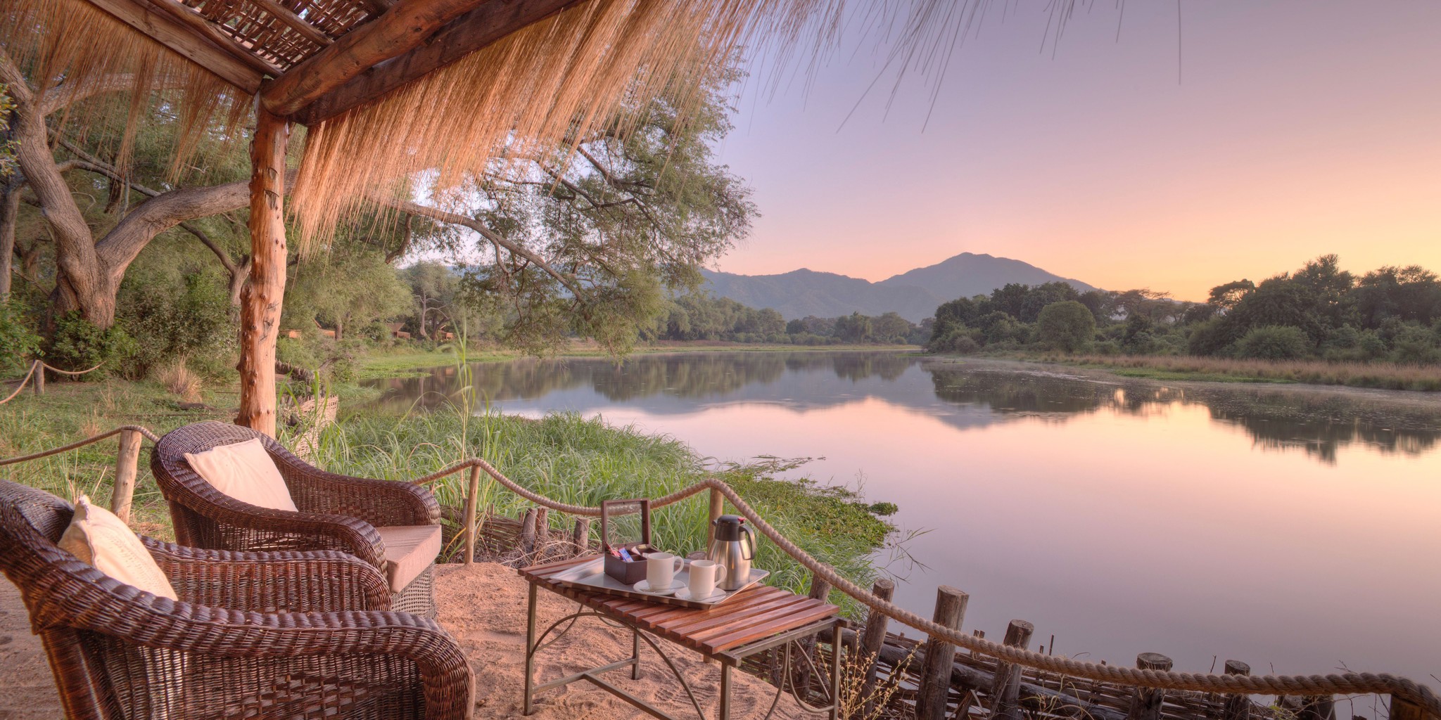 Chongwe Camp Coffee by the river