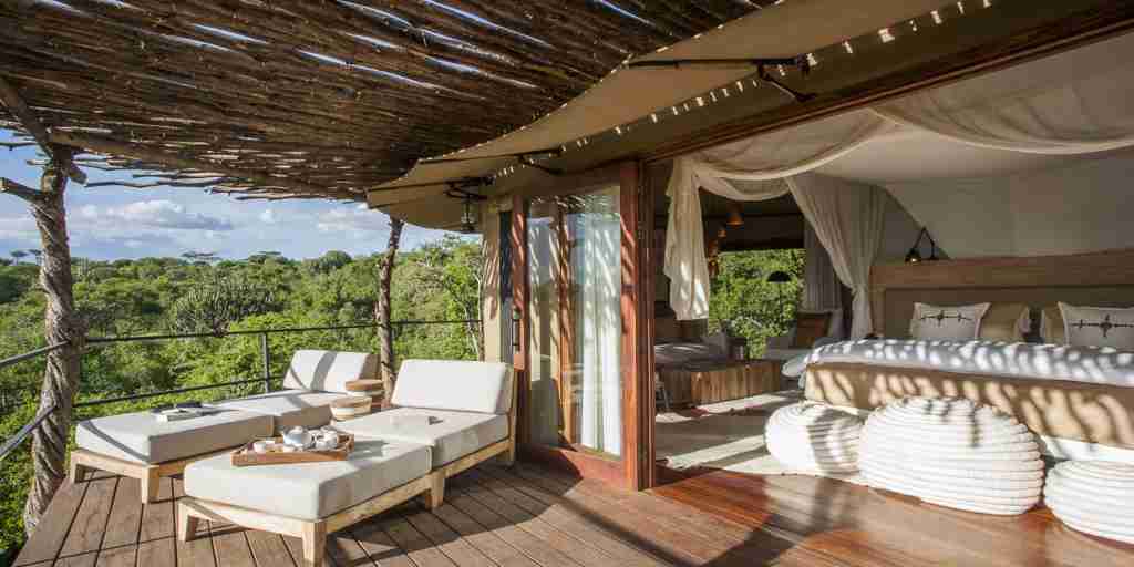bedroom veranda mwiba lodge tanzania yellow zebra safaris