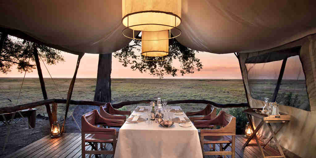linyanti expeditions botswana sunset tent