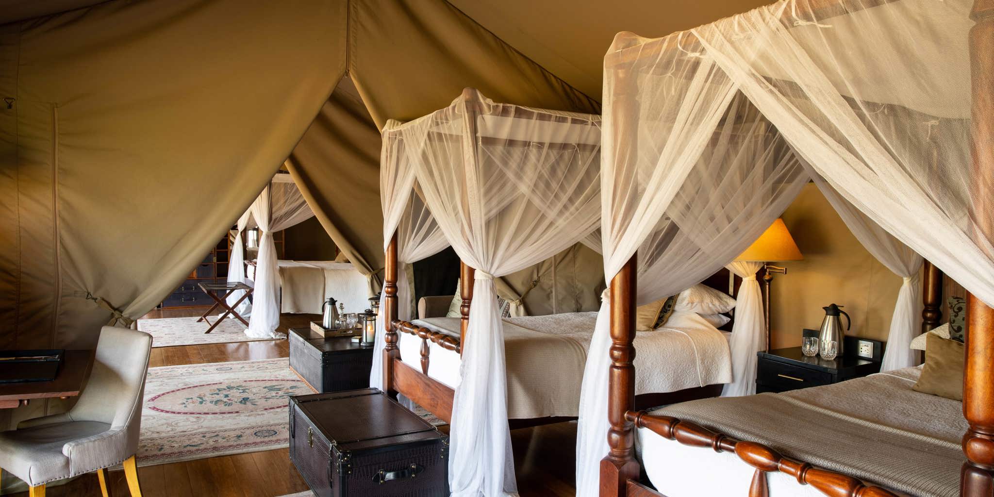 sand rivers tanzania double beds