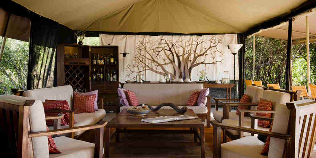 Kwihala camp lounge tent