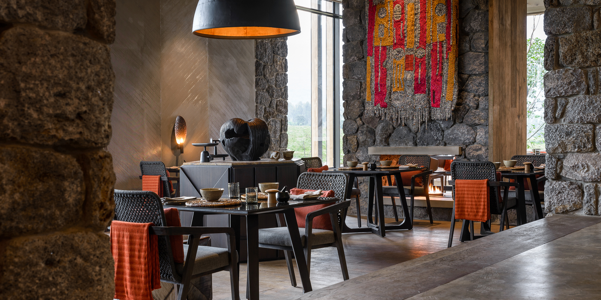 Singita Kwitonda Lodge Main Lodge rwanda yellow zebra safaris