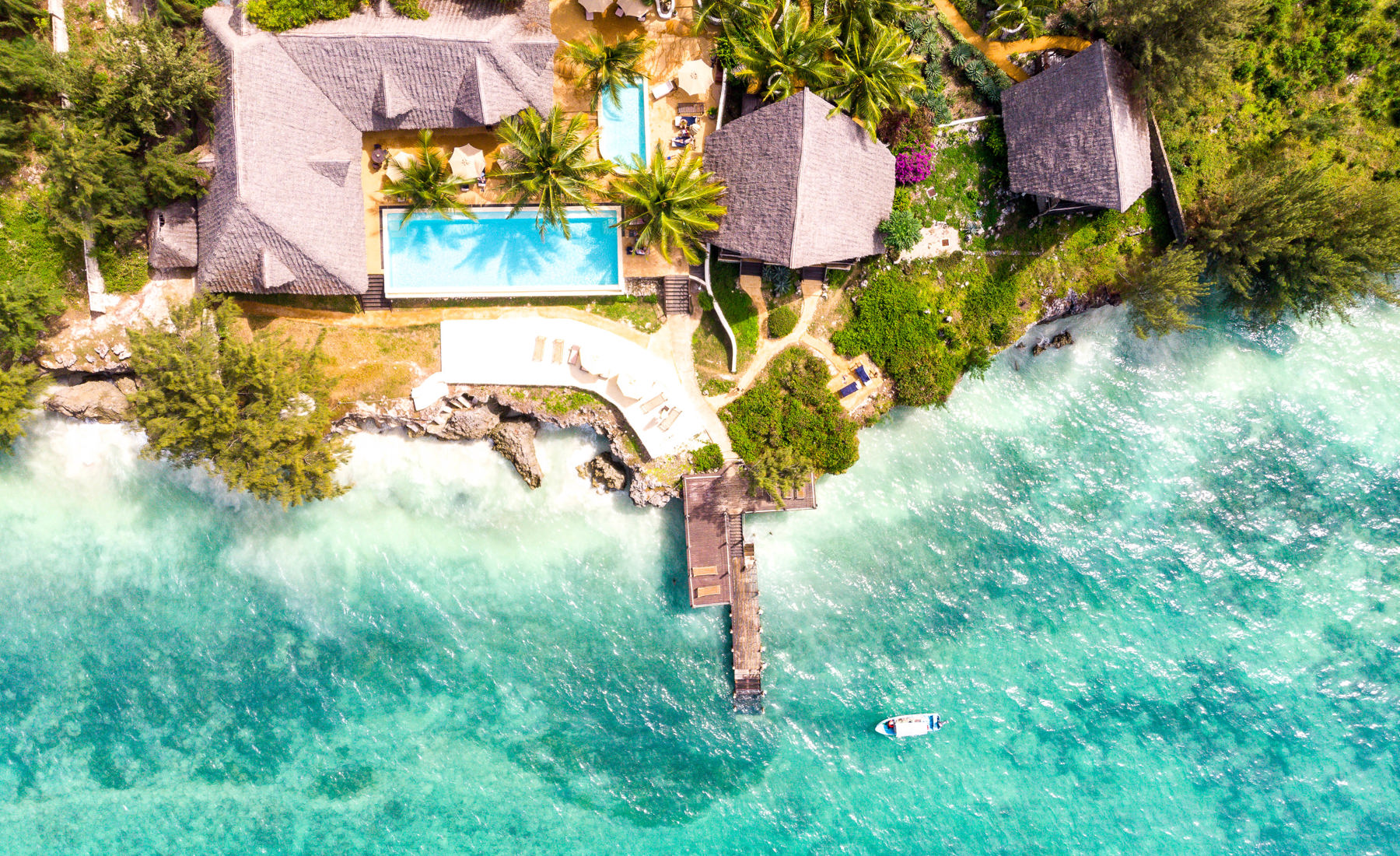sunshine marine lodge tanzania birds eye view