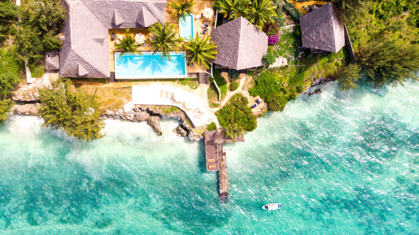 sunshine marine lodge tanzania birds eye view