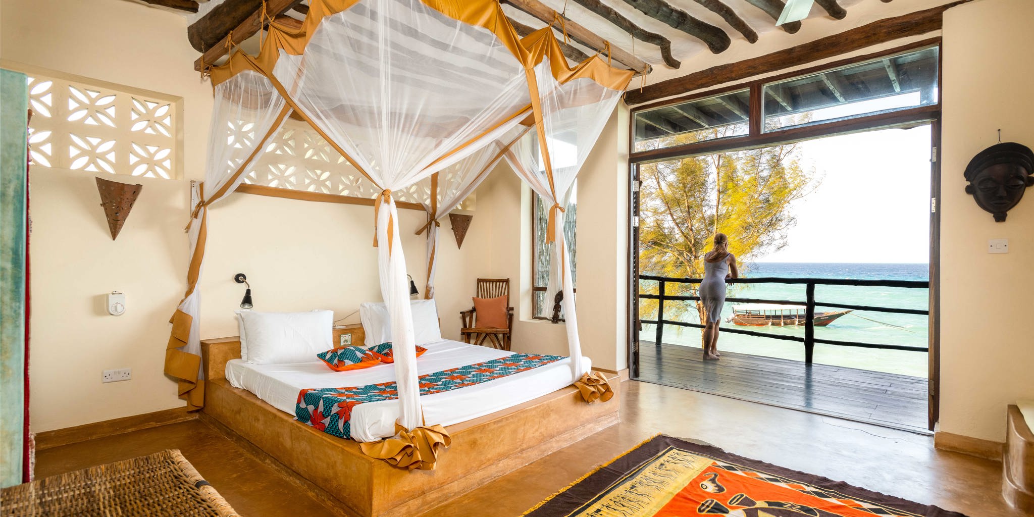 sunshine marine lodge tanzania double bedroom