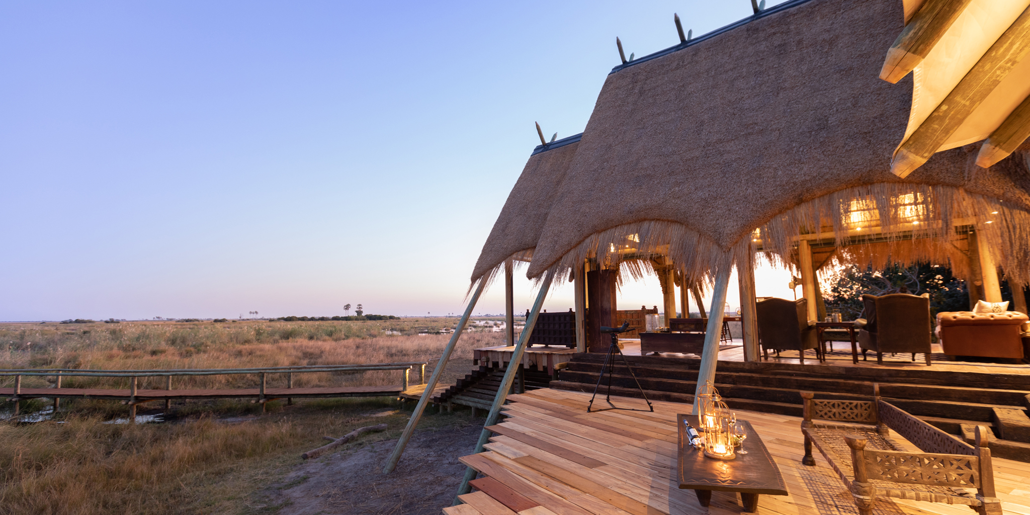 selinda camp botswana outside view yellow zebra safari