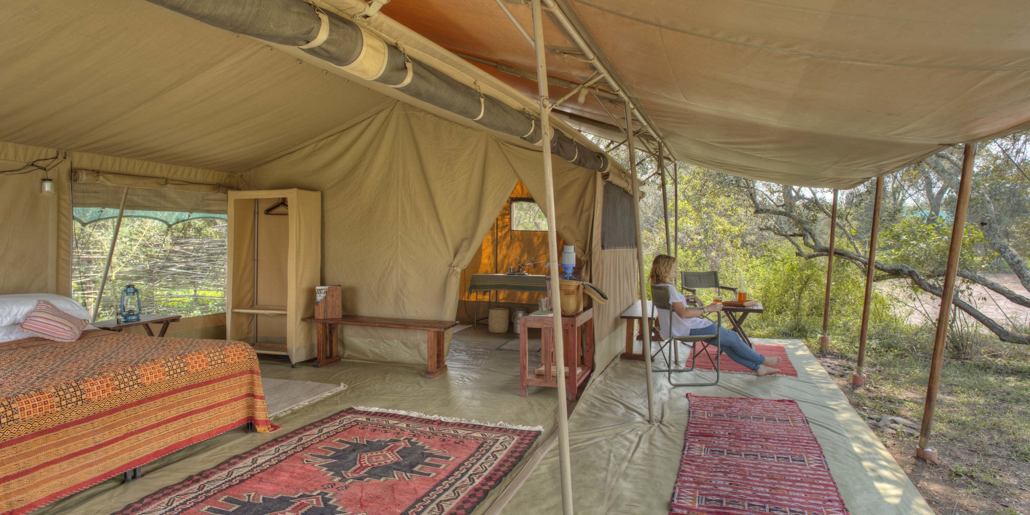 tent interior ol pejeta bush camp kenya yellow zebra safaris
