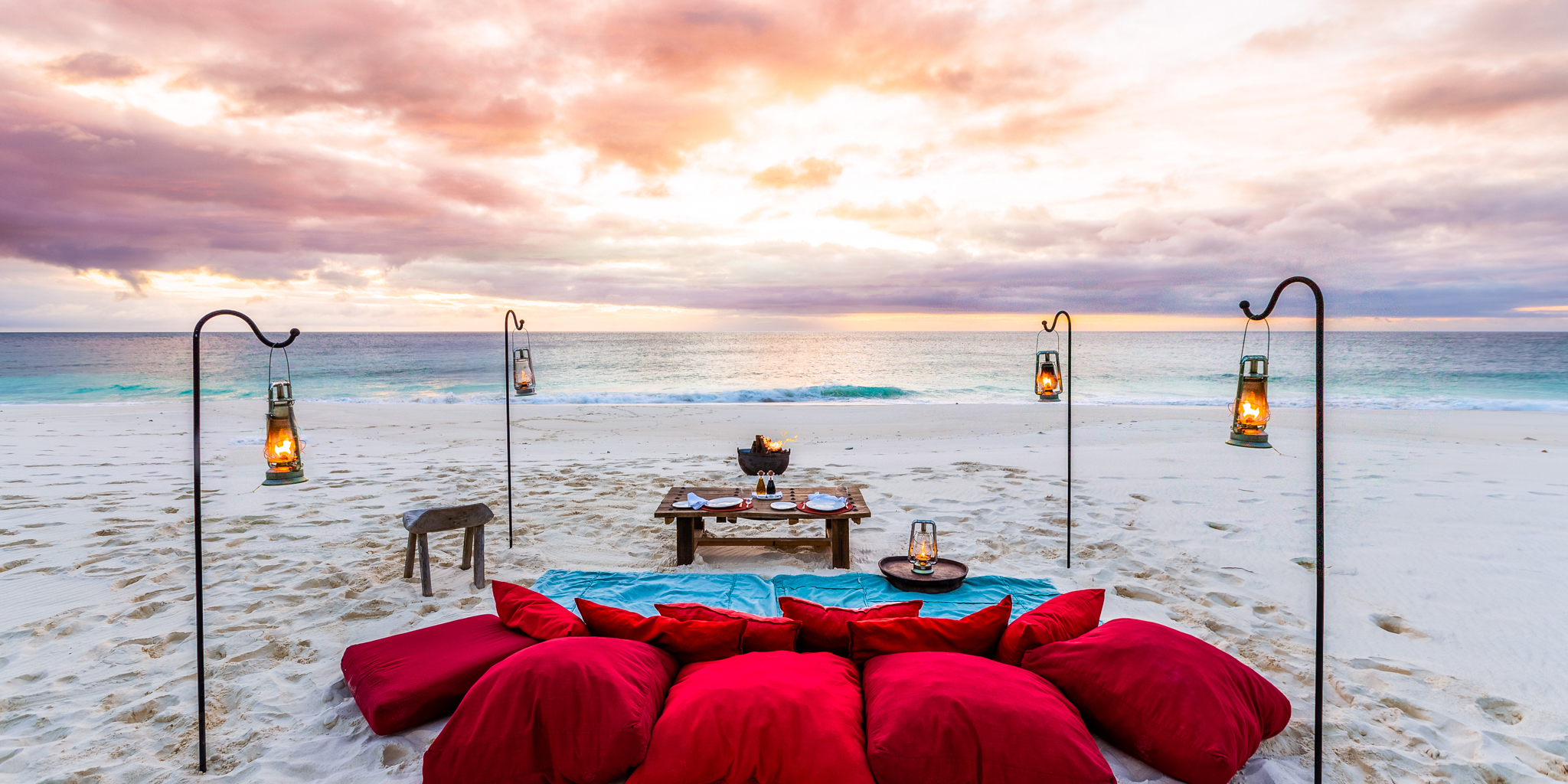 North island beach picnic seychelles yellow zebra safaris