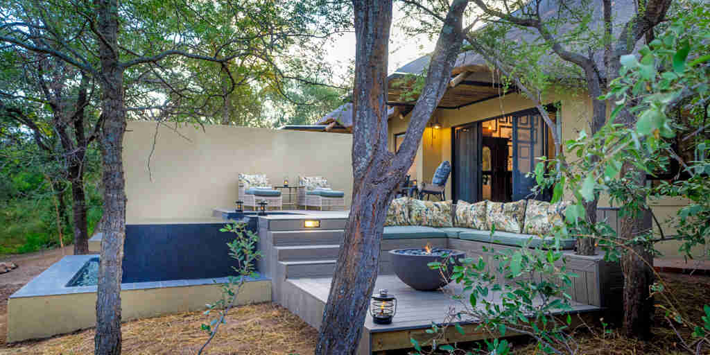 Kings Camp Luxury Suite deck south africa yellow zebra safaris