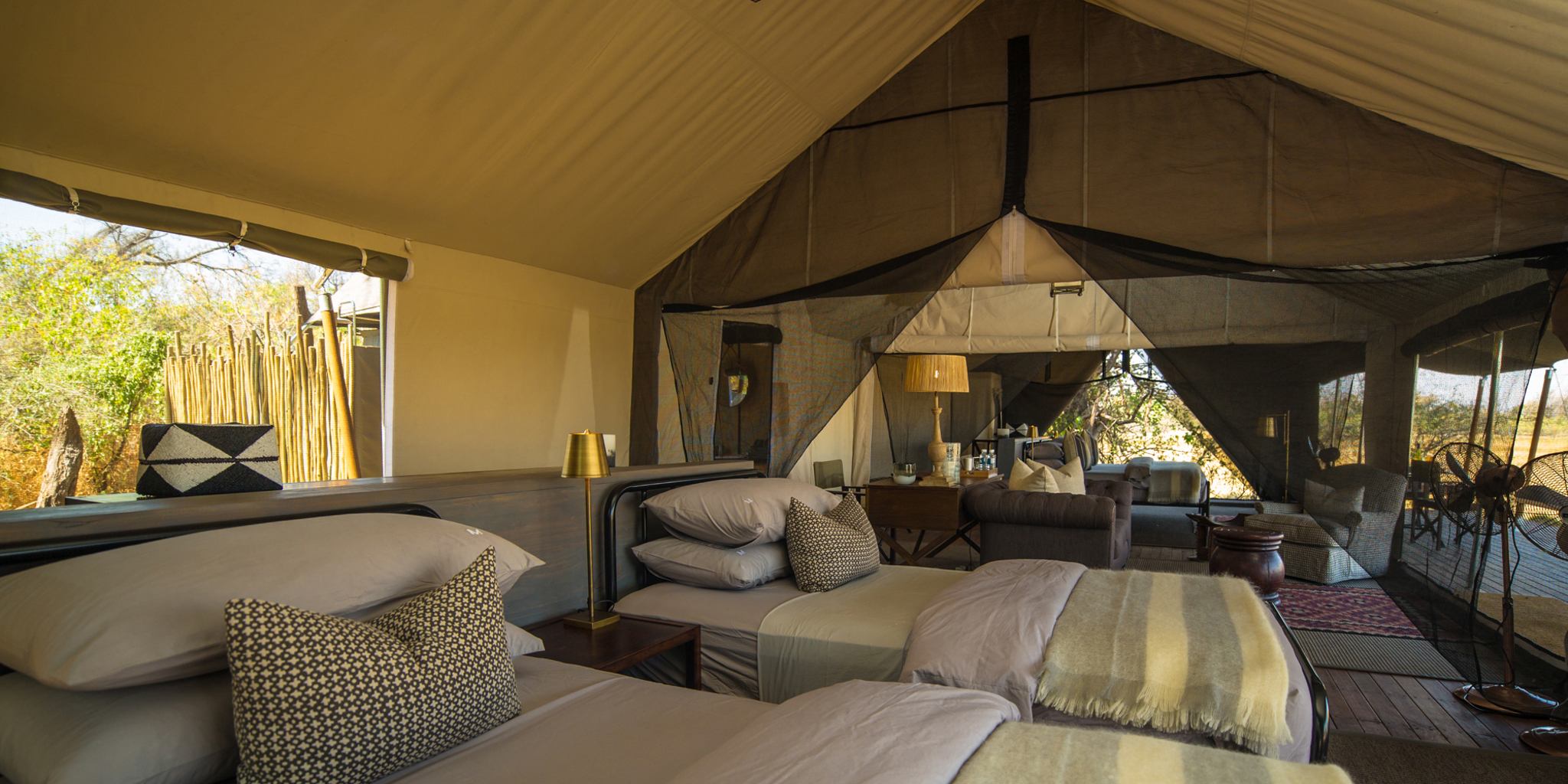 twin tent machaba camp botswana yellow zebra safaris