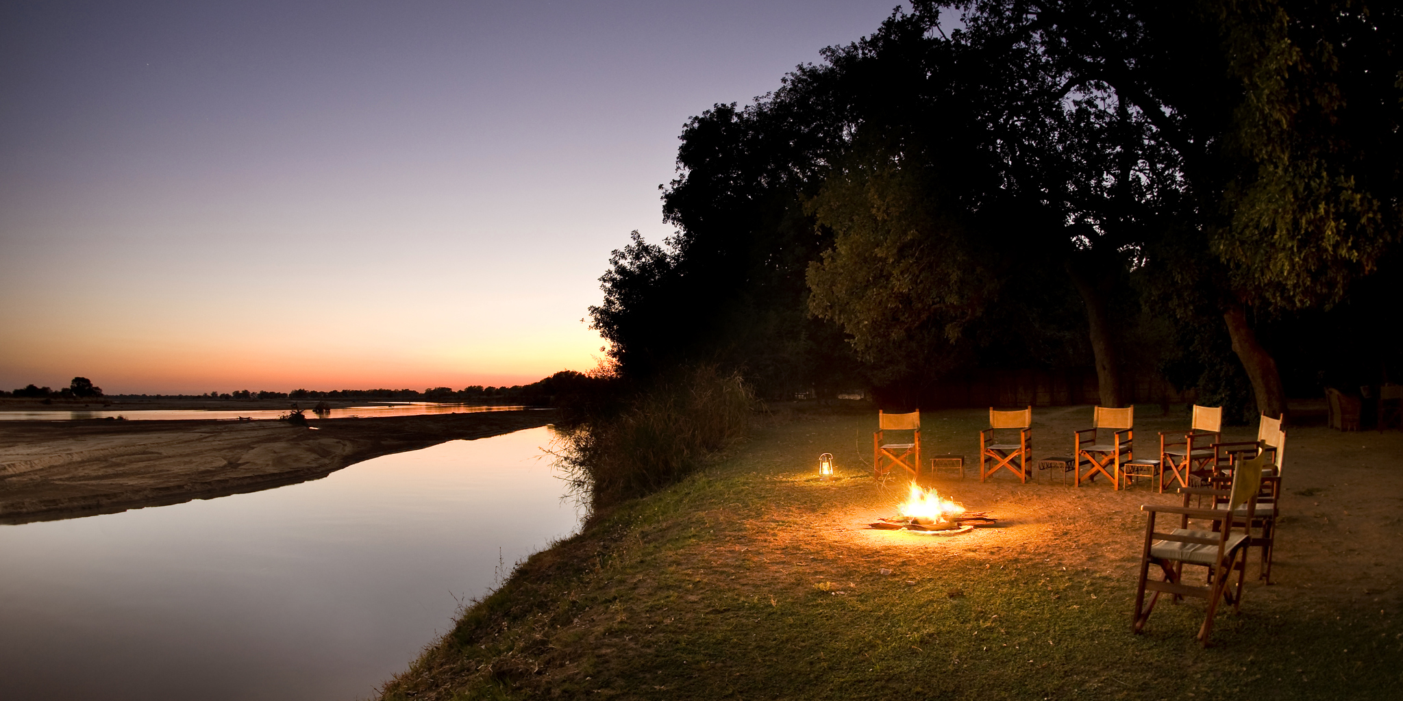 TafikaCamp breakfast sunrise zambia yellow zebra safaris