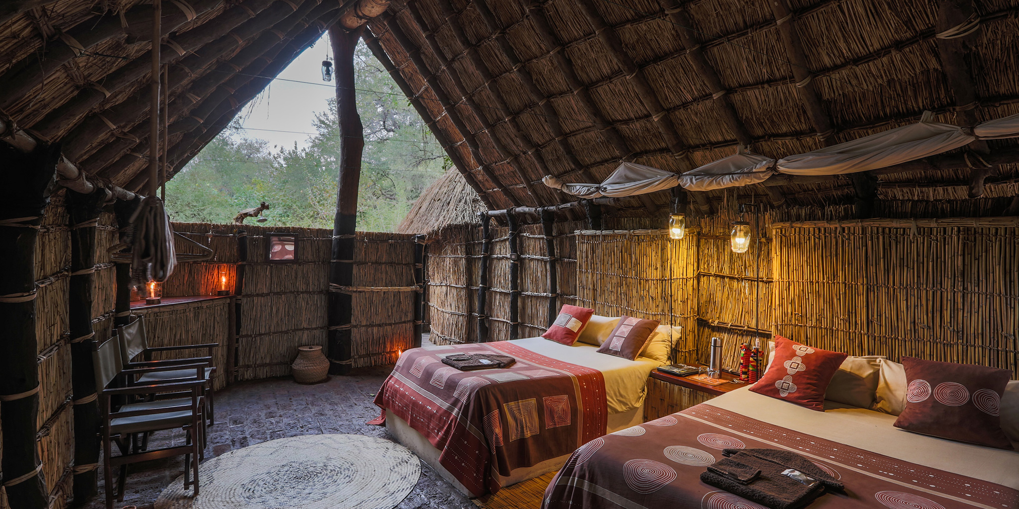 Tafika Camp twin chalet interior zambia yellow zebra safaris