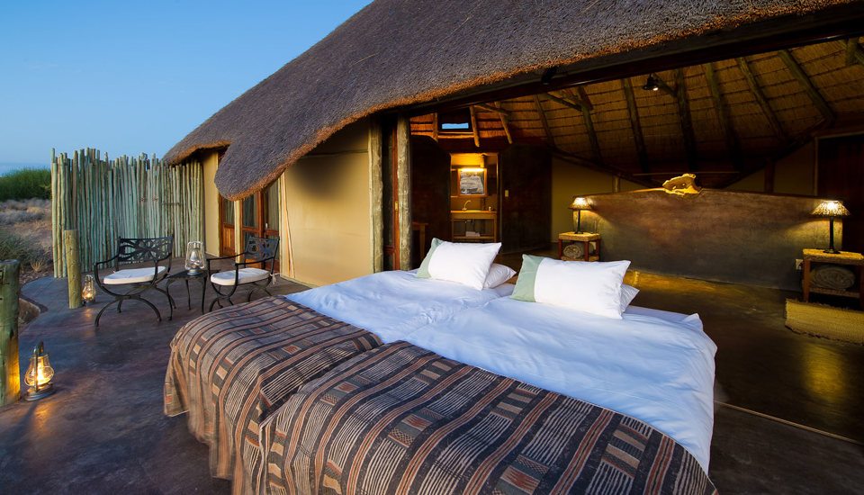 outdoor beds doro nawas camp namibia yellow zebra safaris