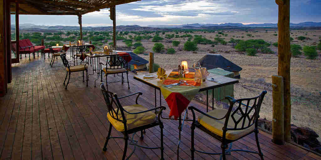 outdoor dining area doro nawas camp namibia yellow zebra safaris