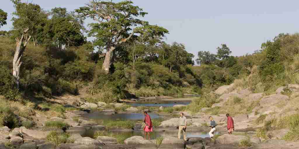 river crossing walking safari rekero kenya yellow zebra safaris