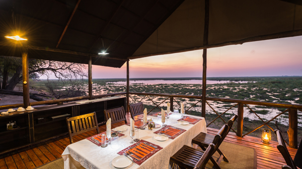 camp linyanti botswana dining yellow zebra safaris