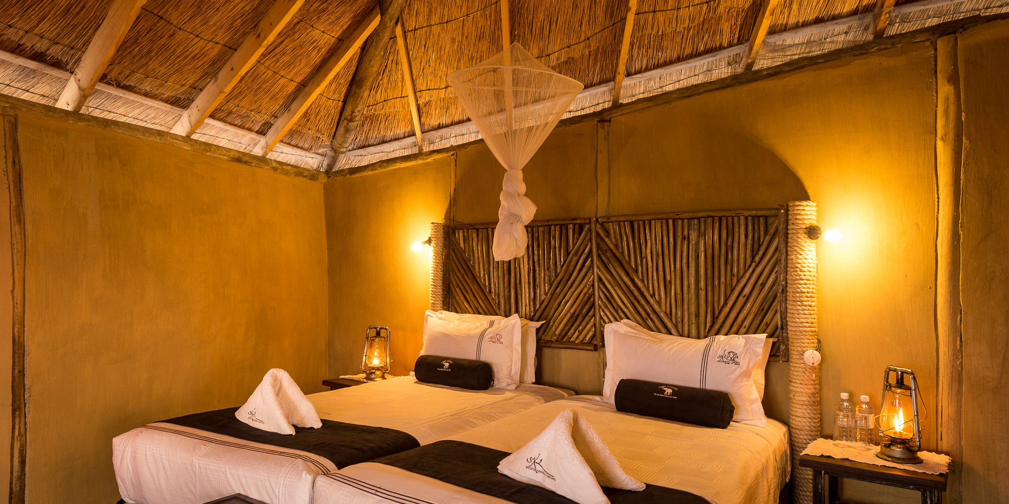 camp linyanti botswana double bedroom yellow zebra safaris