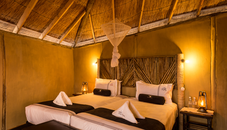 camp linyanti botswana double bedroom yellow zebra safaris