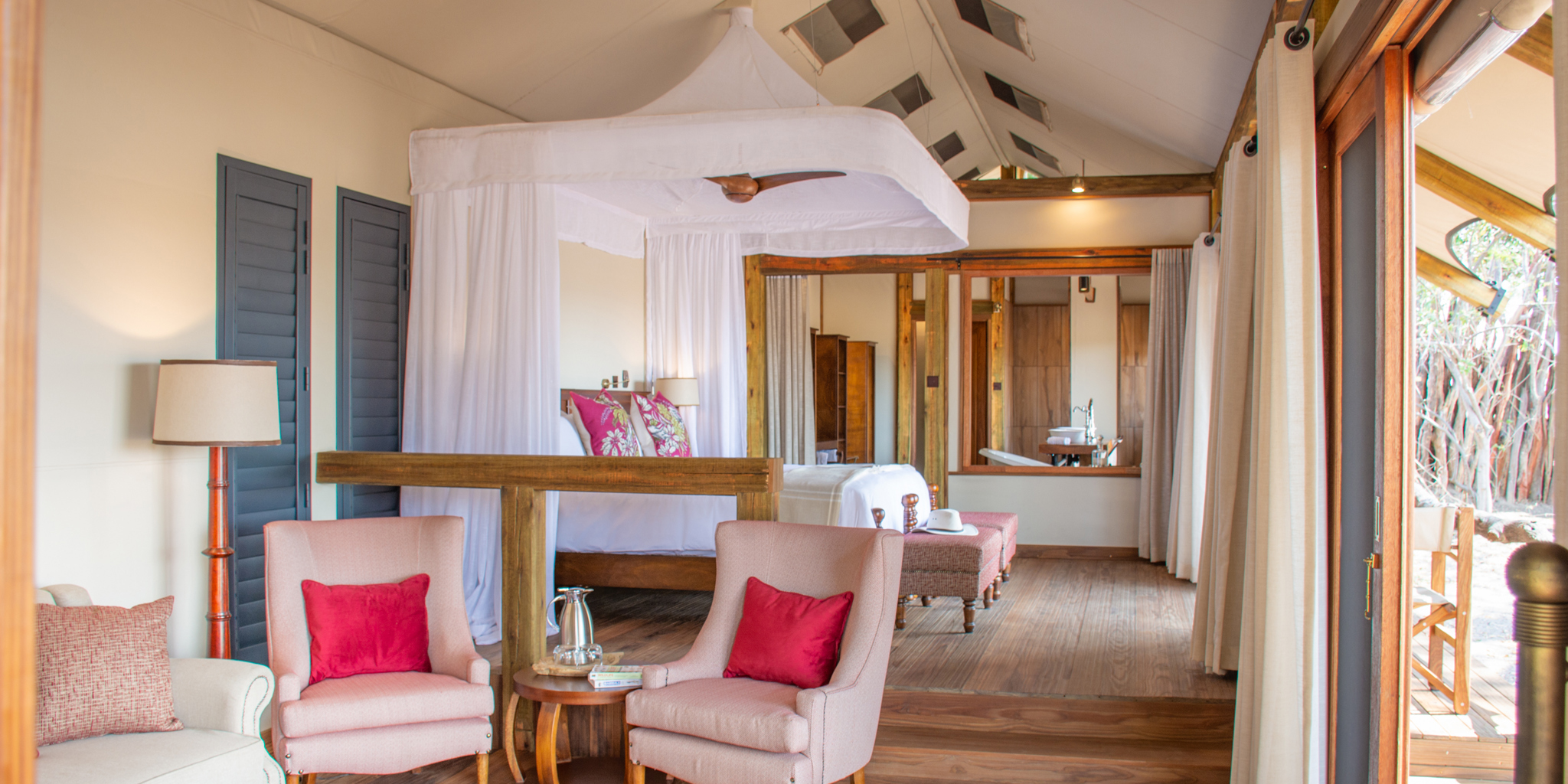 kwara camp botswana twin bedroom yellow zebra safaris