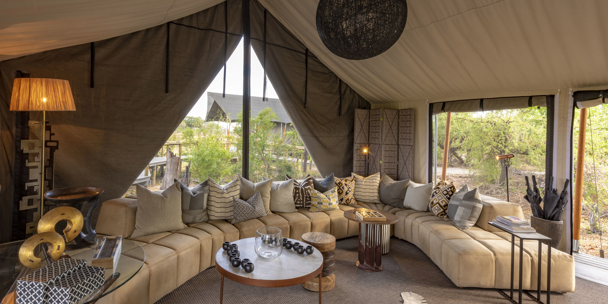 Gomoti private lounge botswana yellow zebra safaris