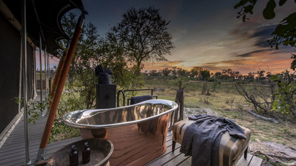 Gomoti private bath botswana yellow zebra safaris
