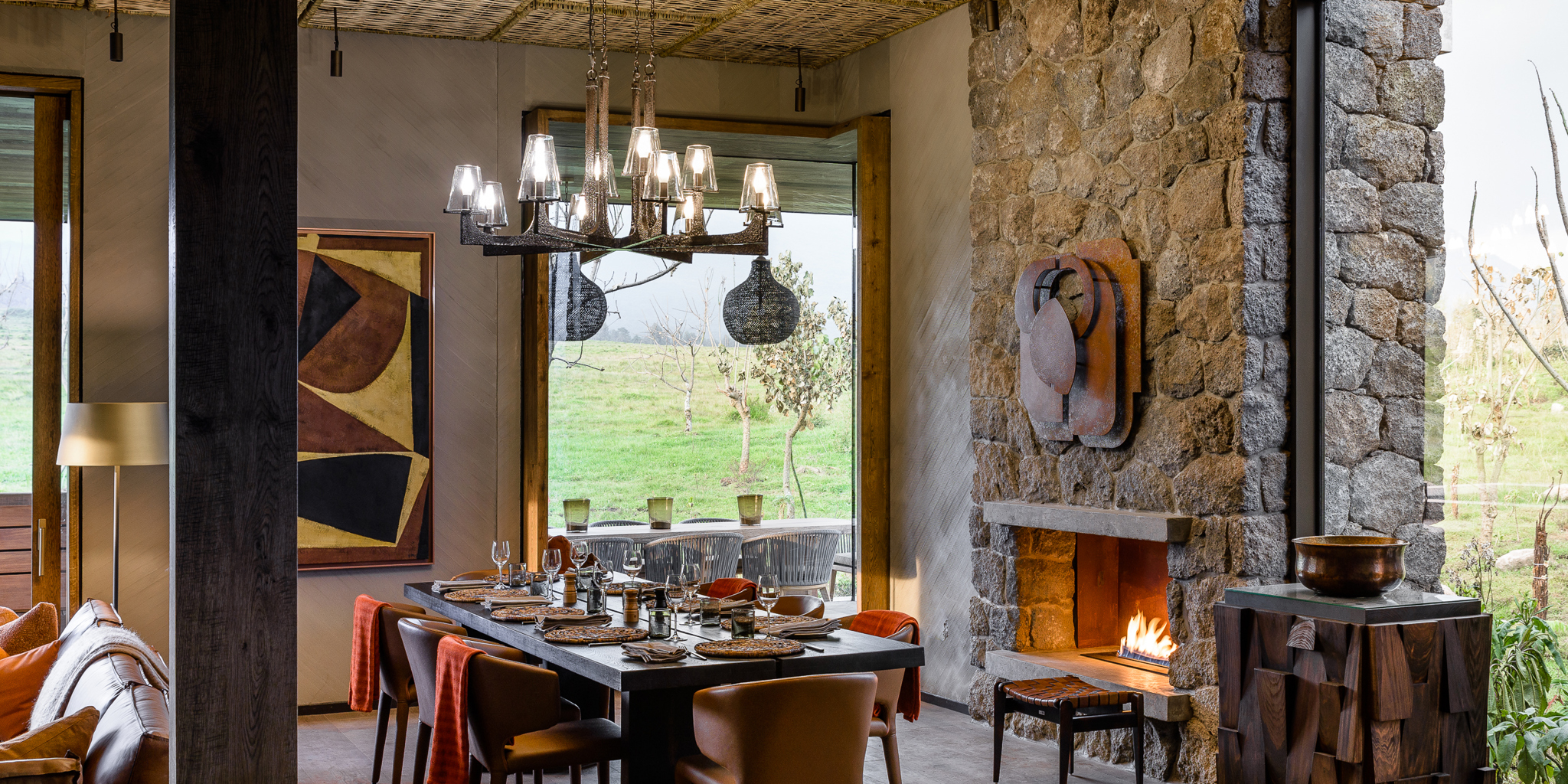 singita kataza house rwanda dining yellow zebra safaris