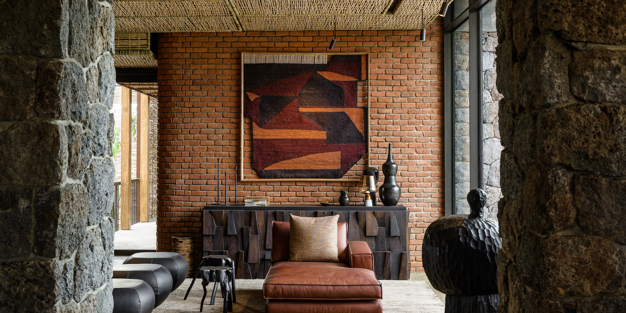 singita kataza house rwanda lounge yellow zebra safaris