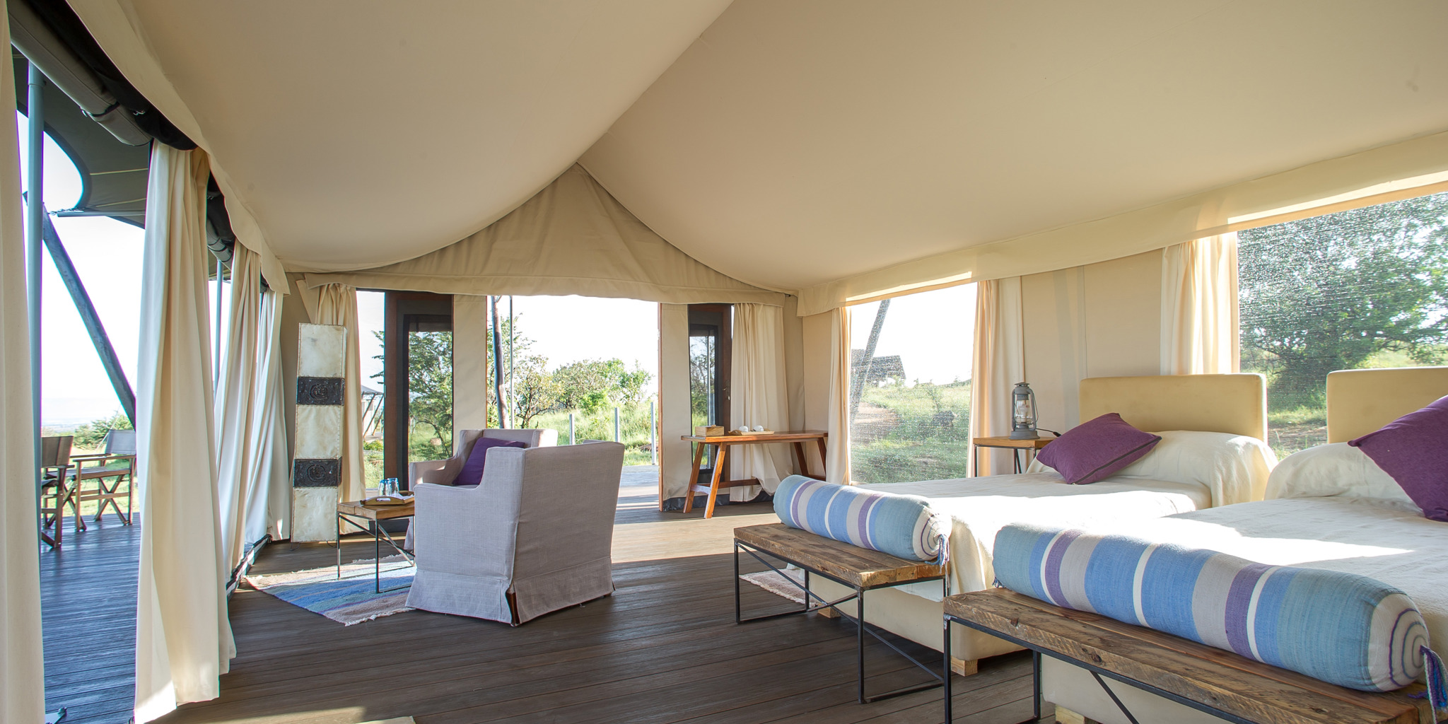 mara mara tented lodge tanzania twin bedroom yellow zebra safaris