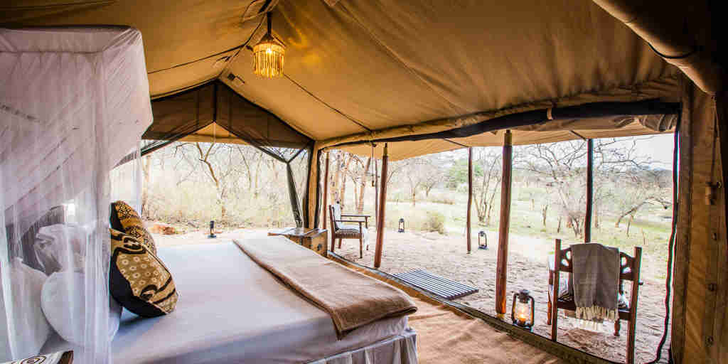 mwiba tented camp tanzania double bedroom yellow zebra safaris