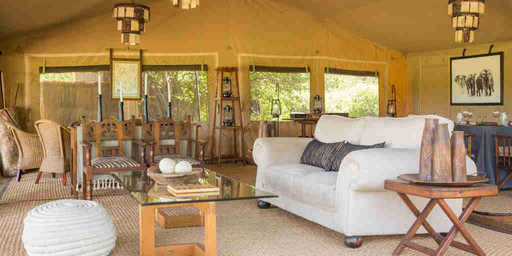 mwiba tented camp tanzania lounge yellow zebra safaris