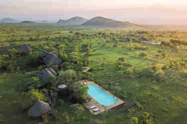 campi ya kanzi aerial view kenya eco friendly yellow zebr safaris