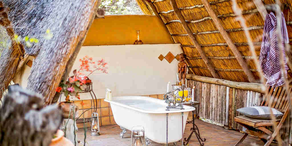 the hide safari camp honeymoon bathroom zimbabwe yellow zebra safaris