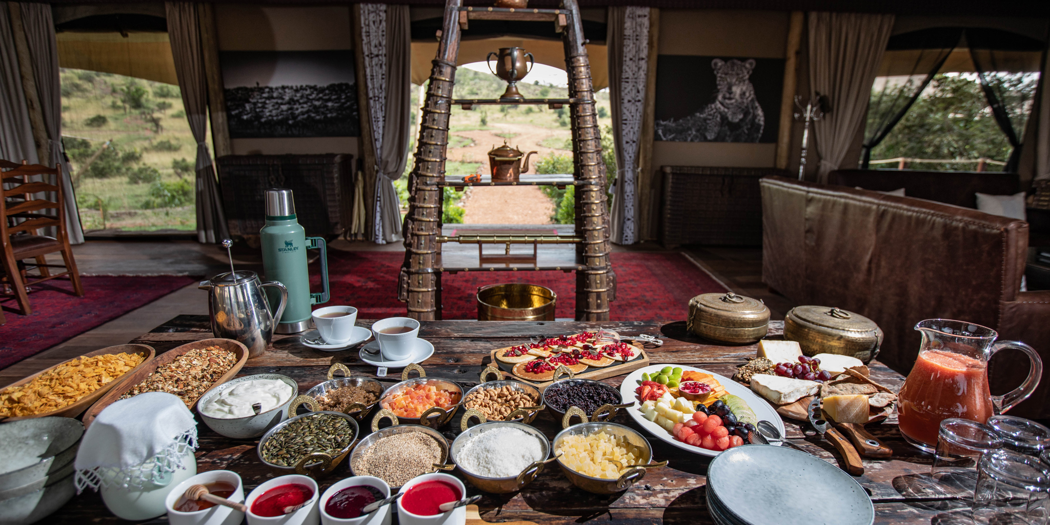 mara nyika kenya breakfast yellow zebra safaris