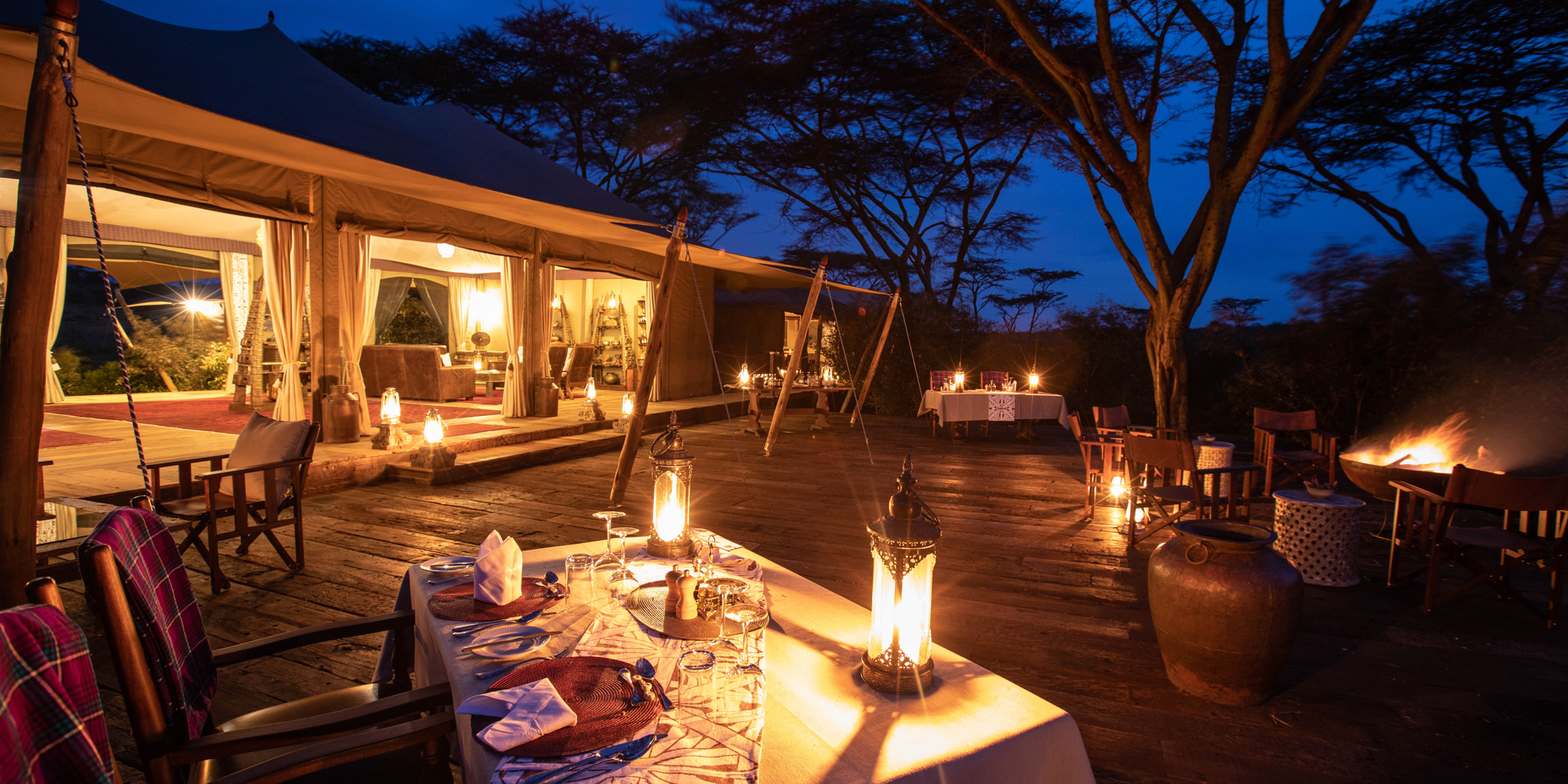 mara nyika kenya dinner yellow zebra safaris