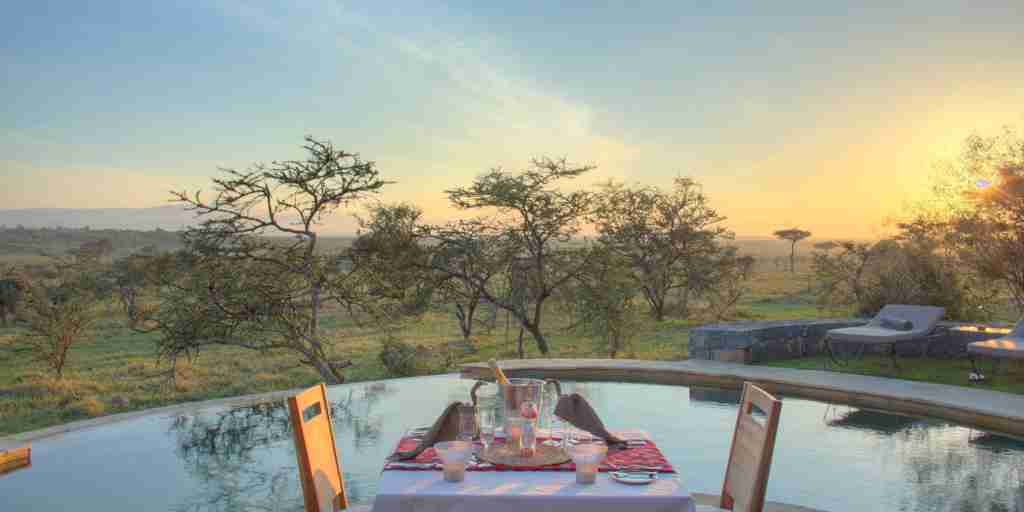 naboisho pool dining kenya yellow zebra safaris
